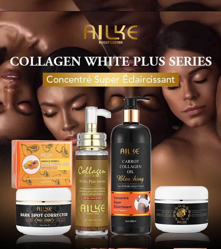 AILKE Collagen Whitening Kit, Moisturizer, Hydration, Dark Spot Removal Cream, Brightening Body Lotion, armpit Whitening Cream AILKE Collagen Whitening Kit, Moisturizer, Hydration, Dark Spot Removal Cream, Brightening Body Lotion, armpit Whitening Cream