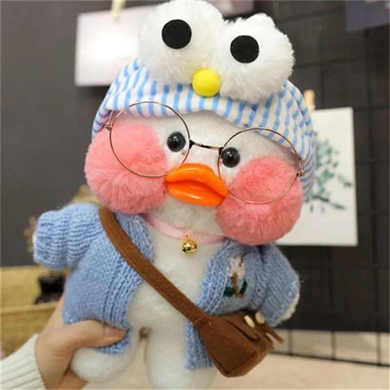 30cm Cute Lalafanfan Yellow Cafe Ducks Stuffed Soft Toy Kawaii Soothing Toys Aminal Dolls Pillow For Gril Kids Brithday Gifts