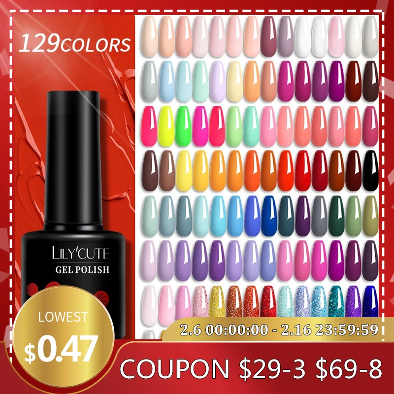 LILYCUTE 129 Colors 7ML Nail Gel Polish Nail Supplies Vernis Semi Permanent Nail Art Manicure Soak Off LED UV Gel Nail Varnishes LILYCUTE 129 Colors 7ML Nail Gel Polish Nail Supplies Vernis Semi Permanent Nail Art Manicure Soak Off LED UV Gel Nail Varnishes