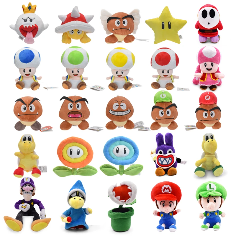 37 Styles Plush Toys Cartoon Yellow Star Fire Flower Princess Peach Toad Goomba Toadette Koopa Mario Classic Game Plush Dolls 37 Styles Plush Toys Cartoon Yellow Star Fire Flower Princess Peach Toad Goomba Toadette Koopa Mario Classic Game Plush Dolls